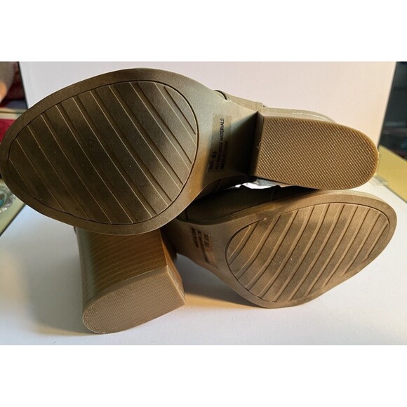 Qupid Women's Gladiator Block Heels Lace Up Peep Toe Ankle Tan Size 8.5 - Picture 7 of 8